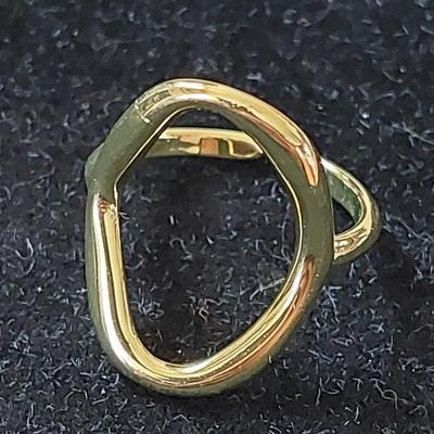 18kt Gold Overlay sterling silver Ring Size 7 adjustable