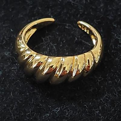 18kt Gold Overlay sterling silver Ring Size 7 adjustable