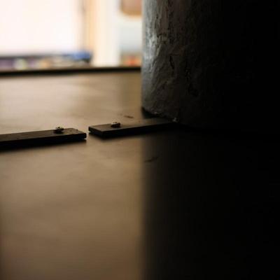 Harbor Furniture Oval Dining Table with Wood Top and Black Pedestal Legs