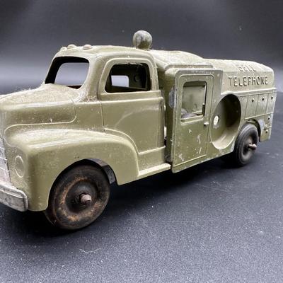 Vintage Hubley Kiddie Toy Bell Telephone Truck – Cast Metal