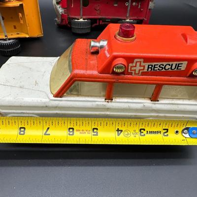 Vintage Tonka Toys Lot – Dump Truck, Rescue Vehicle, Utility Truck