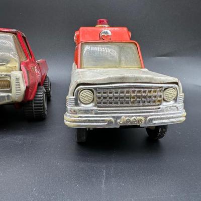 Vintage Tonka Toys Lot – Dump Truck, Rescue Vehicle, Utility Truck