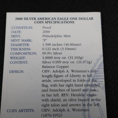 2000 American Eagle .999 Silver (C1-2)