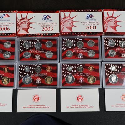 Lot of 4 US States Mint Silver Proof Sets (C1-4)