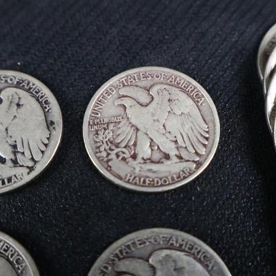 Mixed Walking Liberty Half Dollars, 2 San Fran, 2 Denver, 18 coins, 7.02 Troy Ounces (C1-18)