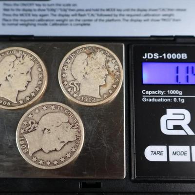 Mixed Barber Half Dollars, 1.14 Troy Ounces, C1-19