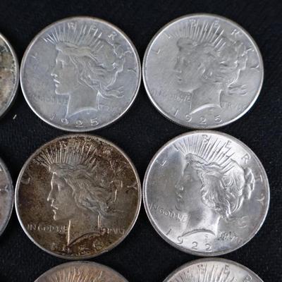 Mixed Peace Dollars, 10.31 Troy Ounces (C1-23)