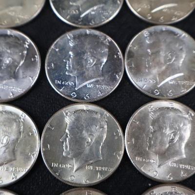 Mixed Kennedy Half Dollars, All 1964, 12.03 Troy ounces (C1-26)