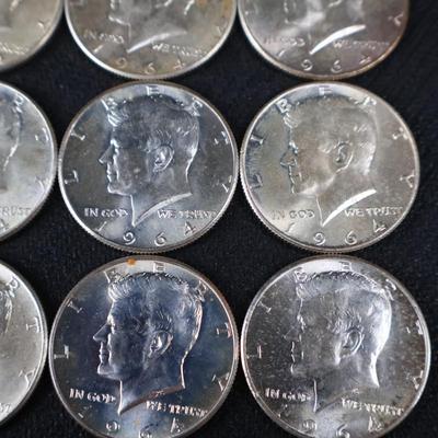 Mixed Kennedy Half Dollars, All 1964, 12.03 Troy ounces (C1-26)