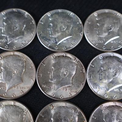 Mixed Kennedy Half Dollars, All 1964, 12.03 Troy ounces (C1-26)
