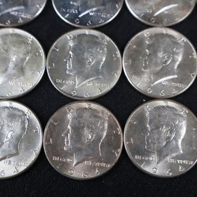 Mixed Kennedy Half Dollars, All 1964, 12.03 Troy ounces (C1-26)