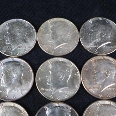 Mixed Kennedy Half Dollars, All 1964, 12.03 Troy ounces (C1-26)