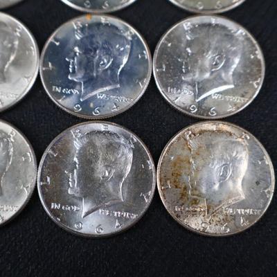 Mixed Kennedy Half Dollars, All 1964, 12.03 Troy ounces (C1-26)