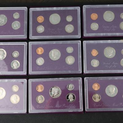 US Mint Proof Sets, Various Years 80s-90s (C1-38)
