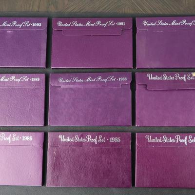 US Mint Proof Sets, Various Years 80s-90s (C1-38)
