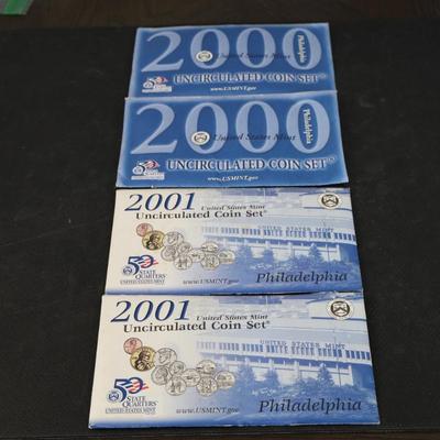 US Mint Uncirculated Sets, 2000 & 2001 (C1-43)