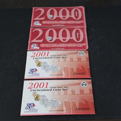 US Mint Uncirculated Sets, 2000 & 2001 (C1-44)