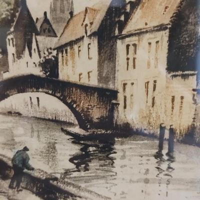 Sale Photo Thumbnail #269: Beautiful Aquatint Etching "Bruges". Roger Hebbelinck 1912-1987 Horse Bridge 1930s Belgium

Original Artwork (small)