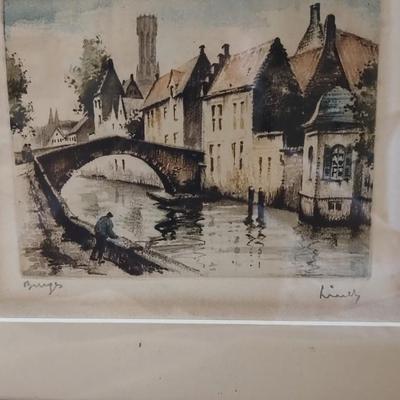 Sale Photo Thumbnail #266: Beautiful Aquatint Etching "Bruges". Roger Hebbelinck 1912-1987 Horse Bridge 1930s Belgium

Original Artwork (small)