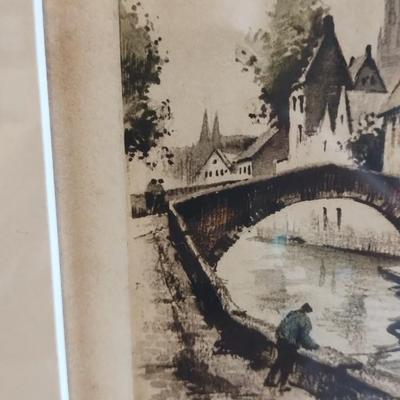Sale Photo Thumbnail #264: Beautiful Aquatint Etching "Bruges". Roger Hebbelinck 1912-1987 Horse Bridge 1930s Belgium

Original Artwork (small)