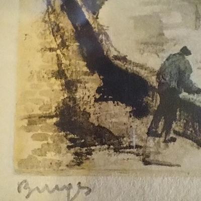 Sale Photo Thumbnail #271: Beautiful Aquatint Etching "Bruges". Roger Hebbelinck 1912-1987 Horse Bridge 1930s Belgium

Original Artwork (small)