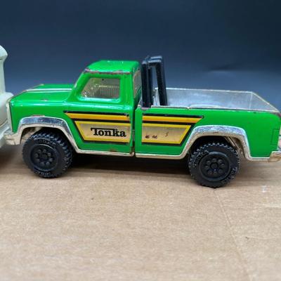 Vintage Tonka Green Pickup Truck w/ Tonka Camper – Made in USA