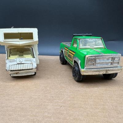Vintage Tonka Green Pickup Truck w/ Tonka Camper – Made in USA