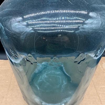 Large Blue Glass Jug / Demijohn Bottle