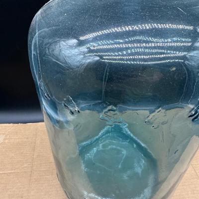 Large Blue Glass Jug / Demijohn Bottle