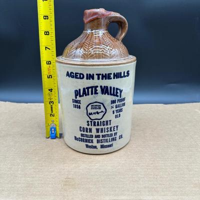 Vintage Platte Valley Straight Corn Whiskey Stoneware Jug – McCormick Distilling – Weston MO