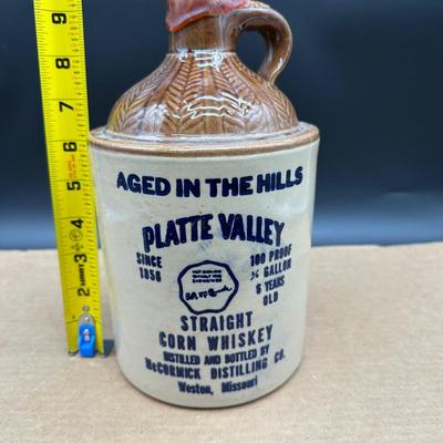 Vintage Platte Valley Straight Corn Whiskey Stoneware Jug – McCormick Distilling – Weston MO