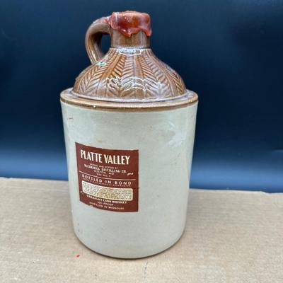 Vintage Platte Valley Straight Corn Whiskey Stoneware Jug – McCormick Distilling – Weston MO