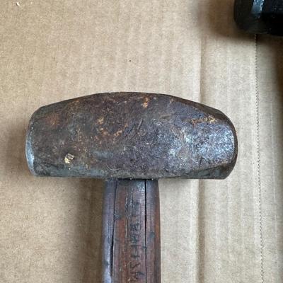 Vintage Blacksmith / Machinist Cross-Peen Hammer (Wood Handle)