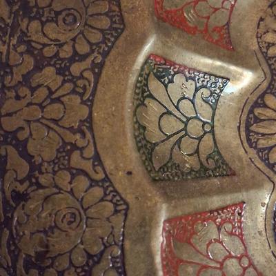 Sale Photo Thumbnail #283: Approximately 6" beautiful brass & cold painted Peacock wall art.