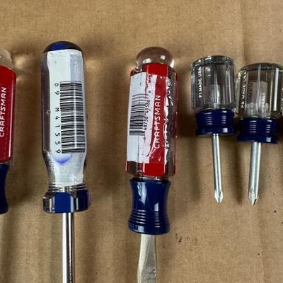 Craftsman Screwdriver Lot – Mixed Phillips & Flathead, Full-Size & Stubby