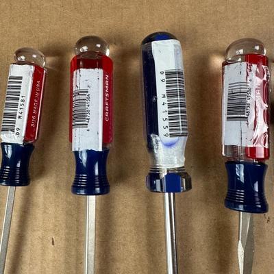 Craftsman Screwdriver Lot – Mixed Phillips & Flathead, Full-Size & Stubby