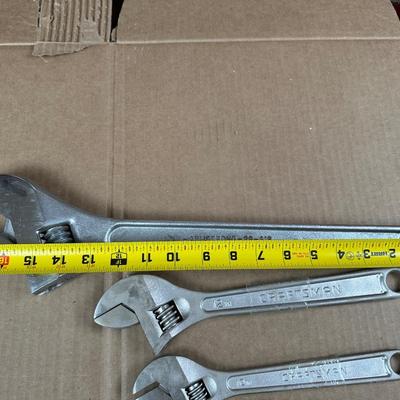 Armstrong & Craftsman Adjustable Wrench Lot – 4 Pieces (6”–18”)