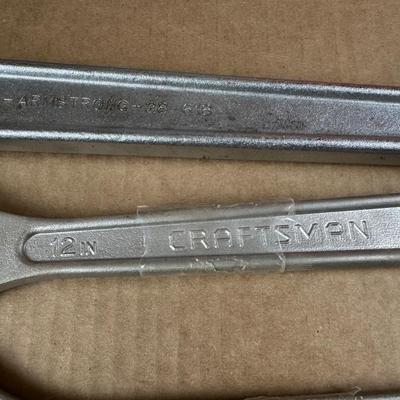 Armstrong & Craftsman Adjustable Wrench Lot – 4 Pieces (6”–18”)