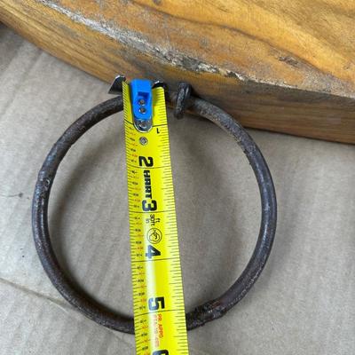 Antique Hand-Carved Wooden Ox / Mule Yoke w/ Iron Ring & Bentwood Bows – 32”