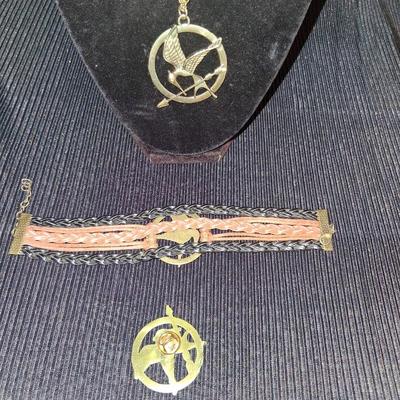 Sale Photo Thumbnail #304: MockingJay Jewelry Suite, Bracelet, Pin & Necklace.  NWOT