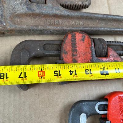 Craftsman Pipe Wrenches Lot – 24”, 18” & 14” – USA Made