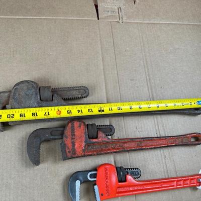 Craftsman Pipe Wrenches Lot – 24”, 18” & 14” – USA Made