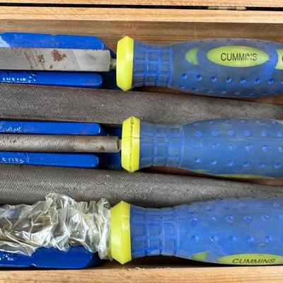 Cummins 5-Piece Steel File Set w/ Cushion Grips – Wooden Case (No. 5064)