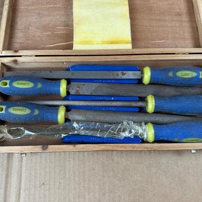 Cummins 5-Piece Steel File Set w/ Cushion Grips – Wooden Case (No. 5064)