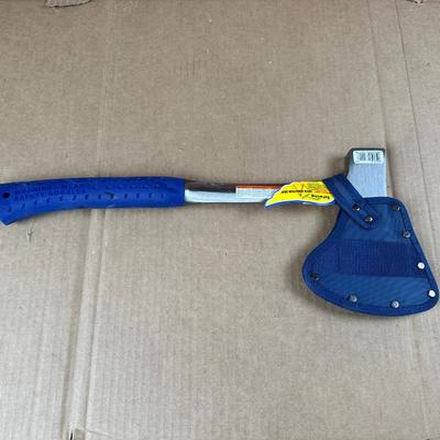 X-Large Estwing Camp / Hatchet Axe w/ Blue Grip & Sheath – Made in USA