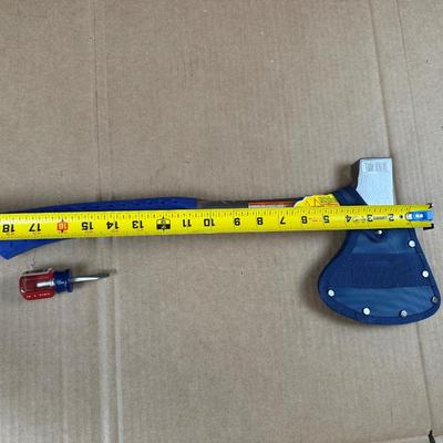 X-Large Estwing Camp / Hatchet Axe w/ Blue Grip & Sheath – Made in USA