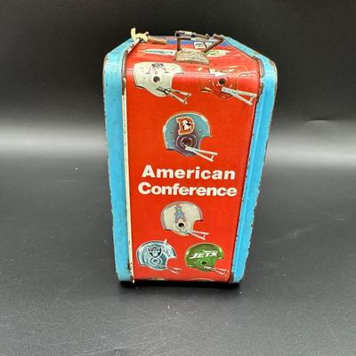Vintage National Football League Metal Lunchbox – No Thermos – American & National Conference (1970s)