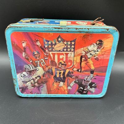 Vintage National Football League Metal Lunchbox – No Thermos – American & National Conference (1970s)