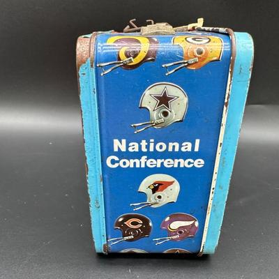 Vintage National Football League Metal Lunchbox – No Thermos – American & National Conference (1970s)