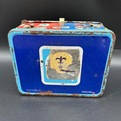 Vintage National Football League Metal Lunchbox – No Thermos – American & National Conference (1970s)